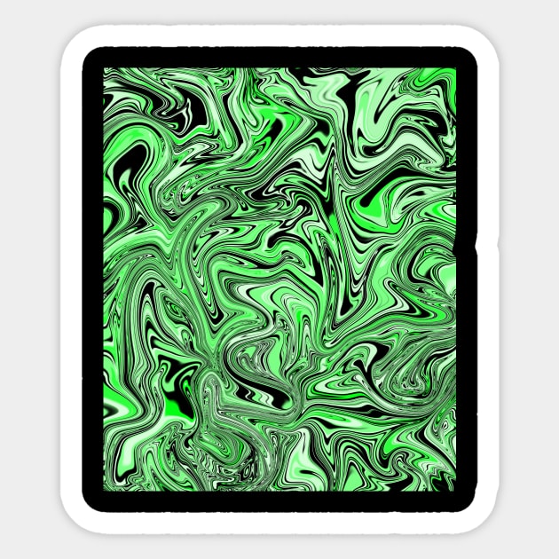 Lime Green Psychedelic Pattern Sticker by SquareClub